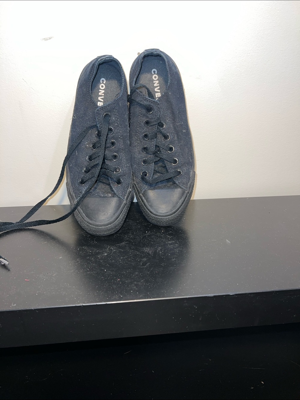 Converse Black Low-Top Canvas Sneakers — All-Black